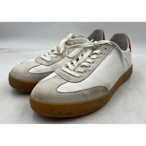 CLAE Huckberry Shoes Mens 10.5 White Suede Leather Low Top Deane Sneakers